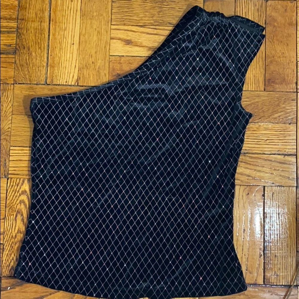 Jonden one shoulder black sparkly top